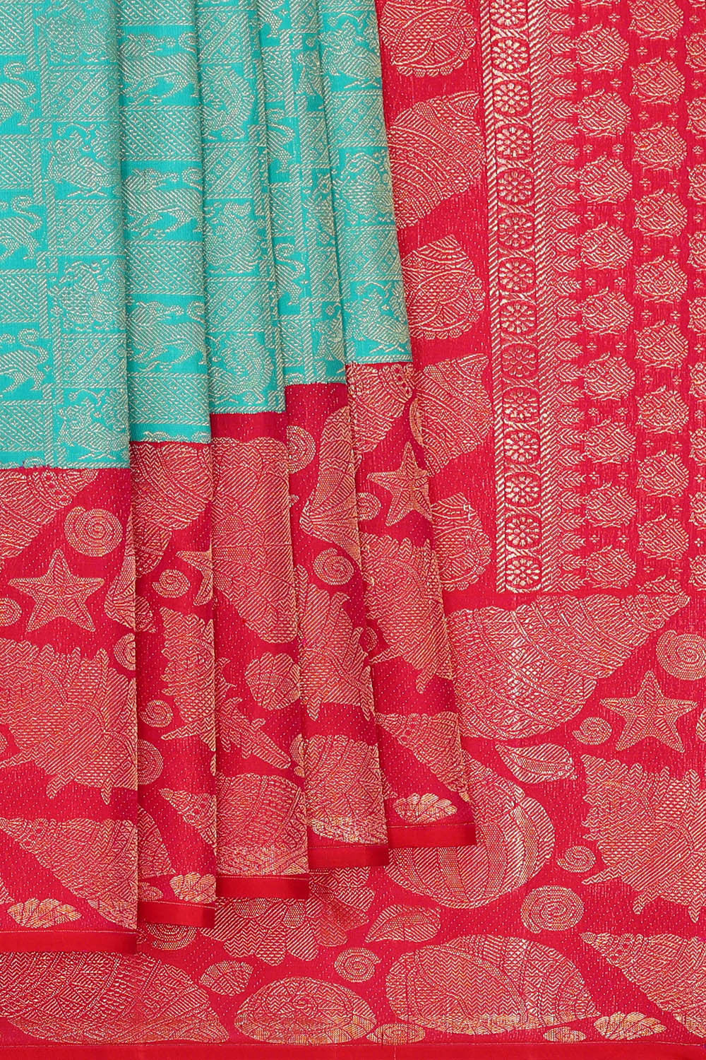 Image of Kanchipattu Sky Blue Brocade Saree
